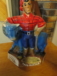 lot 82B image: Paul Bunyan and Babe Old Mr. Boston Brandy Decanter