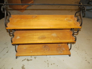 lot 90 image: Wrought Iron 3 Tier Decorative Shelf
