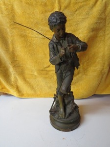 lot 96 image: Le Pecheur Boy Fishing Figurine