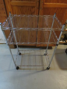 lot 125 image: 3 Shelf Rolling Utility Cart