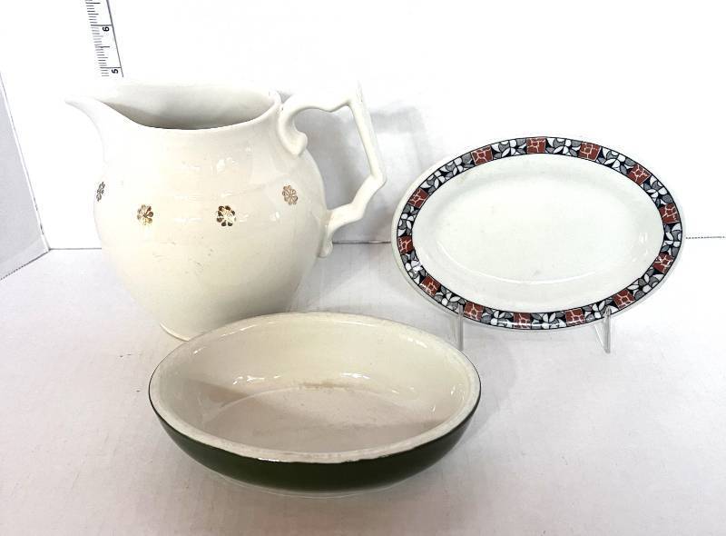lot 19 image: Vintage Hall Pitcher Hall Dish and Mayer China Dish