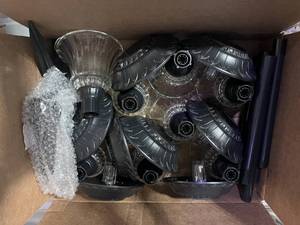 lot 16 image: Set of 8 Solar Yard Lights Glass Globes Like New