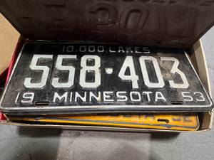 lot 17 image: Set of 25 Vintage MN License Plates 1950-60