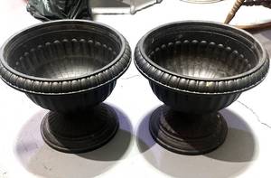 lot 62 image: Pair of Plastic Outdoor Planters