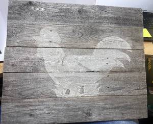 lot 72 image: Barnwood Rooster Picture