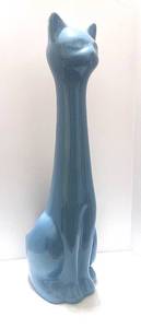 lot 91 image: Retro Ceramic Tall Cat PlanterBrush Holder