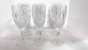lot 34 image: Set of 6 Waterford Crystal Ballybay Champagne Glasses