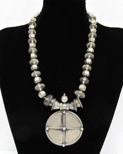 LARGE Vintage Sterling Silver Chunky Tribal Necklace