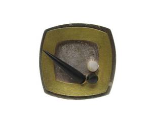 lot 57 image: Fabulous Quality Signed Designer Sterling Silver Onyx & 22K Gold Sculptural Modernist Brooch 