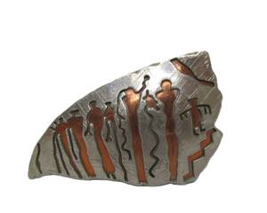 lot 61 image: Very Nice Sterling Silver & Copper Southwestern Brooch