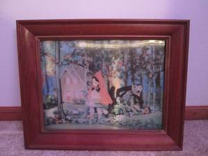 lot 259 image: Vintage framed 3-D style Red Riding...