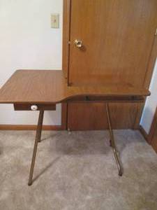 lot 281 image: Vintage folding sewing table...