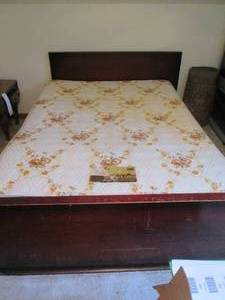 lot 289 image: Hardwood headboard, footboard and f...