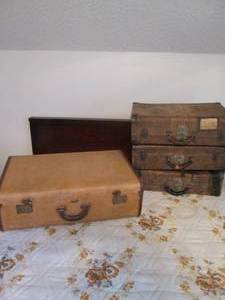 lot 291 image: 3pc Lot of Antique suitcases plus a...