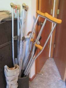 lot 307 image: Crutches, canes and other medical a...