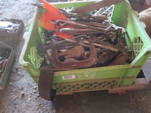 lot 164 image: Tote of wrenches sockets and more...