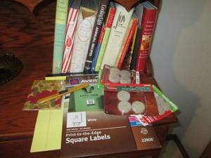 lot 79 image: Vintage cookbooks, felt floor saver...