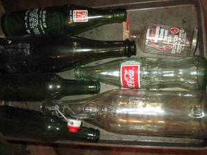 lot 99 image: Lot of vintage glass bottles...