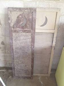 lot 110 image: 2 Shutters with moon design...