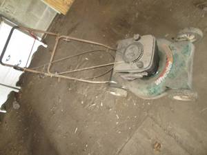 lot 117 image: Wheeler push lawnmower, has compres...
