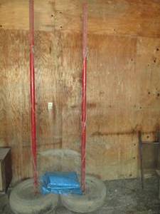 lot 150 image: 2 Mounted poles approx. 10 tall...