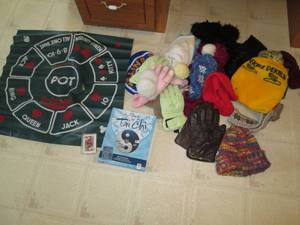 lot 66 image: Variety of winter stocking hats, gl...