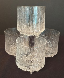 lot 135 image: Four Vintage Iitala Ultima Thule Old Fashion Low Ball Glasses  Vintage Iitala Ultimate Old Fashioned Cocktail Glasses