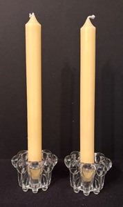 lot 170 image: Vintage Reims of France Crystal Bubble Panel Candle Holders