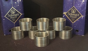 lot 217 image: Eight Selangor Pewter Napkin Rings