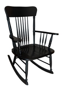 lot 235 image: Black Vintage Wooden Rocking Chair