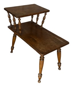 lot 240 image: Ethan Allen Baumritter Mid Century Two Tier Side Table