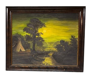 lot 267 image: Moonlight Original Painting on Board by Ralph Albert Blakelock