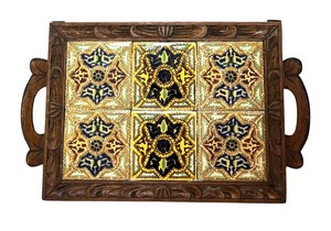 lot 270 image: Gorgeous Vintage Mexican Tiled Tray
