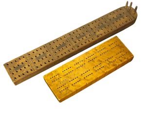 lot 294 image: Two Vintage Cribbage Boards