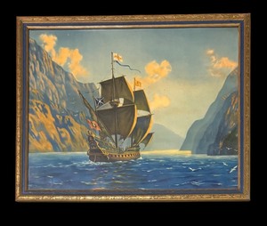 lot 338 image: The Good Ship Adventure Print by R. Atkinson Fox