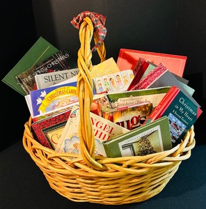 lot 304 image: Wonderful Basket Overflowing with Holiday Books