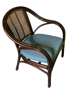 lot 151 image: Vintage Barley Twist Rattan and Wicker Back Armchair
