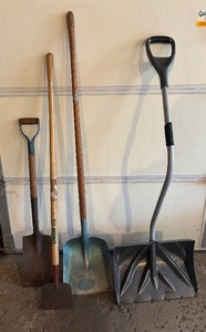 lot 119B image: Yard Tools including Shovels and a Hoe