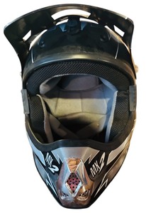 lot 370 image: Extra Large Black  Silver Raider MX Helmet