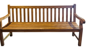 lot 362 image: Vintage Teak Wood Elongated Bench