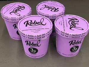 lot 6 image: J - Rebel Peanut Butter Caramel Chip Ice Cream Pints - Set of 4