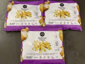 lot 10 image: 3 Packs of Strong Roots Proper Fries