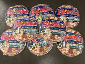 B - Set of 8 Roma Original Pepperoni & Sausage Pizzas
