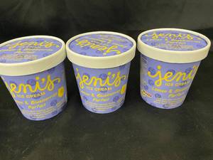 lot 17 image: C - Set of 3 Jenis Lemon & Blueberries Parfait Ice Cream, One Pint Each