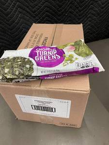 lot 29 image: Case of Essential Everyday Chopped Turnip Greens with Diced Turnips