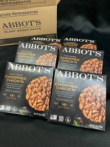 lot 32 image: G - Box of 6  Abbots Plant-Based Chopped Chickn - 10oz Each