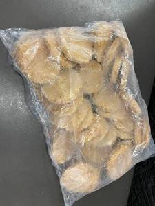 lot 214 image: 3 Lbs Frozen Breaded Chicken Patties in Sealed Packaging