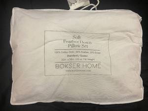 lot 180 image: Bokser Home Soft Feather Down Pillow Set - StandardQueen