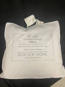 lot 227 image: 20 x 20 Feather Down Pillow with Cotton Shell