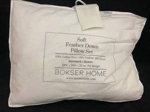 Bokser Home Soft Feather Down Pillow Set - Standard/Queen Size